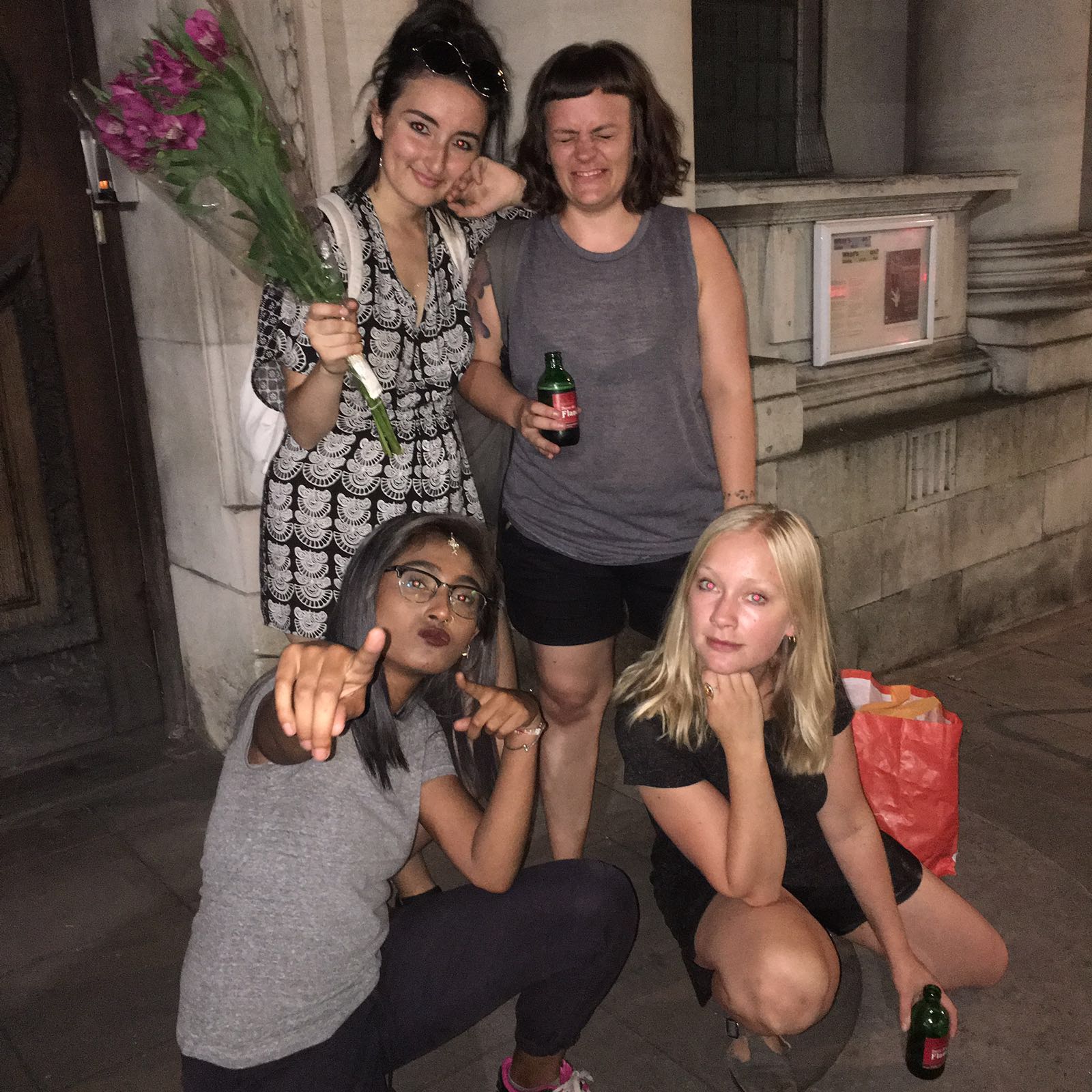 Gabrielle and Zarina with two friends