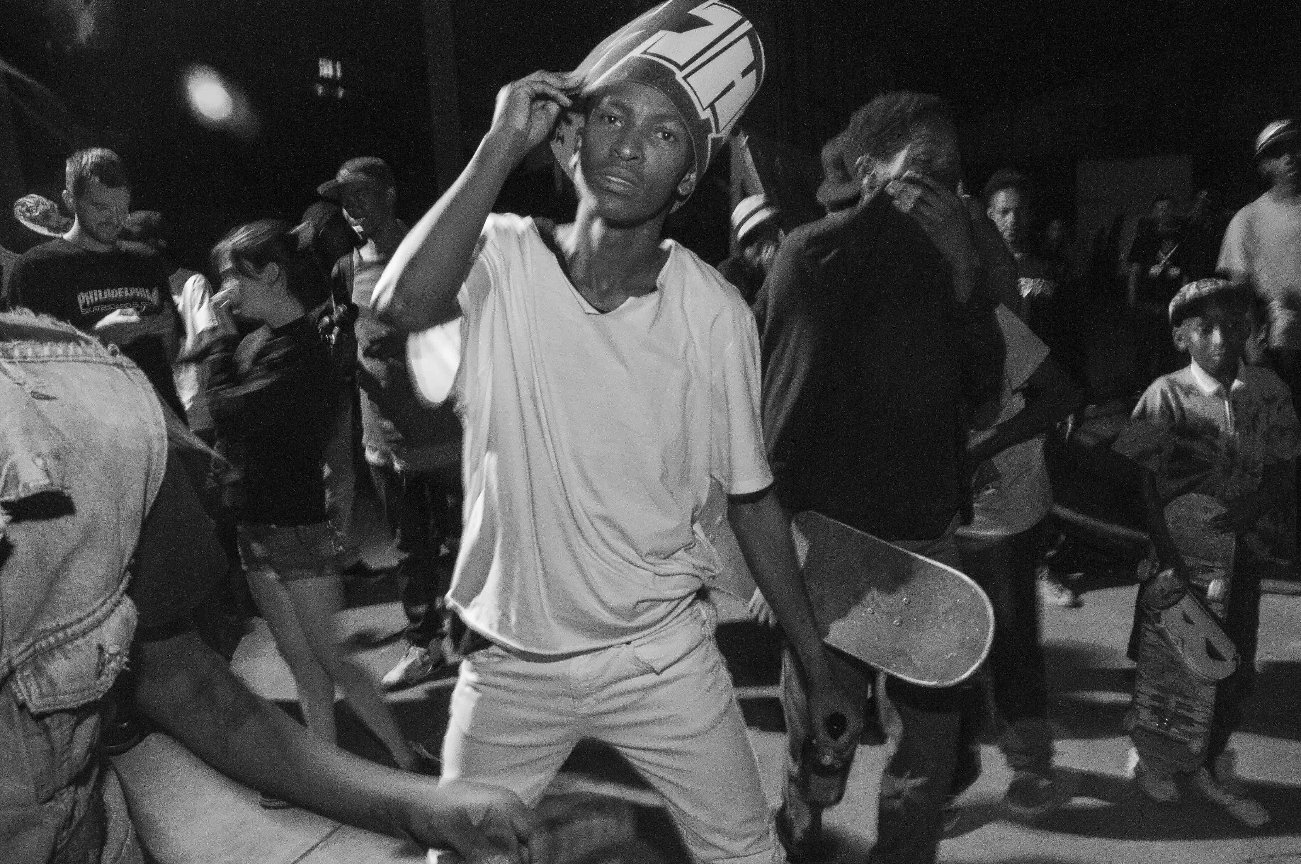 Supporters slam-dancing at the Thrasher Skate Rock show in Maboneng, Johannesburg. November 2015.