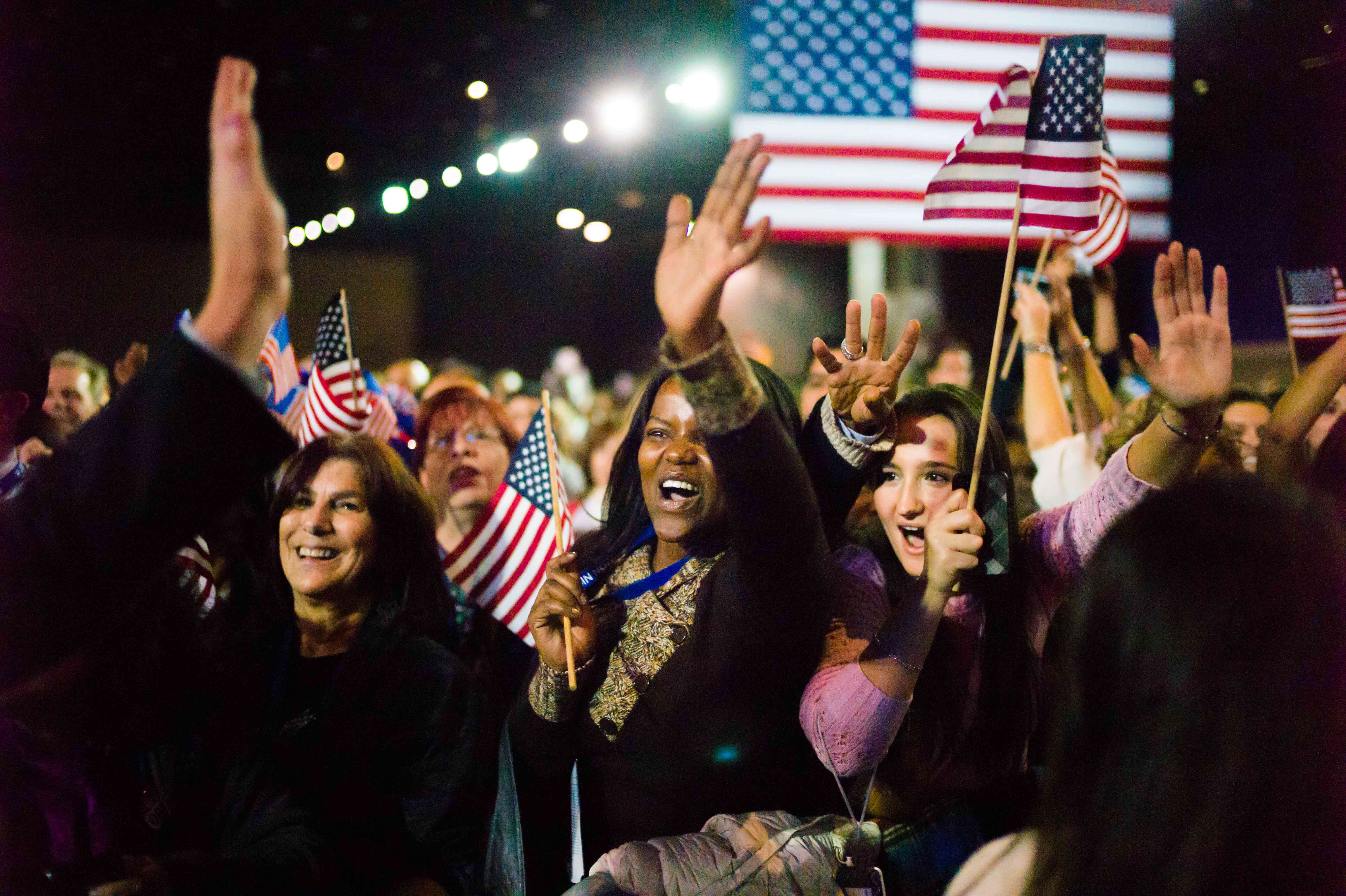 11-06-12 - Chicago, IL - President Barack Obama makes his appearance at McCormick Place, and addresses his supporters. Ozier Muhammad/The New York Times