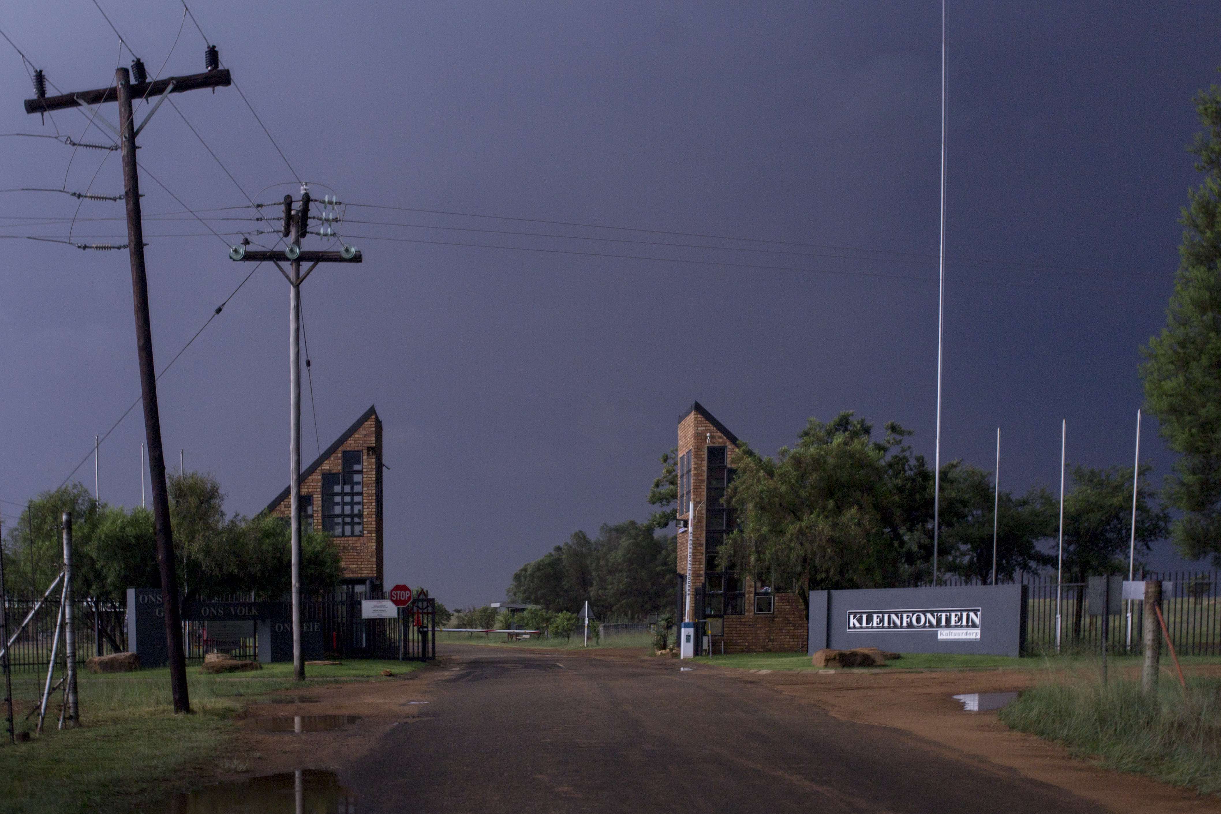 The Main Gate of Kleinfontein at nightime.