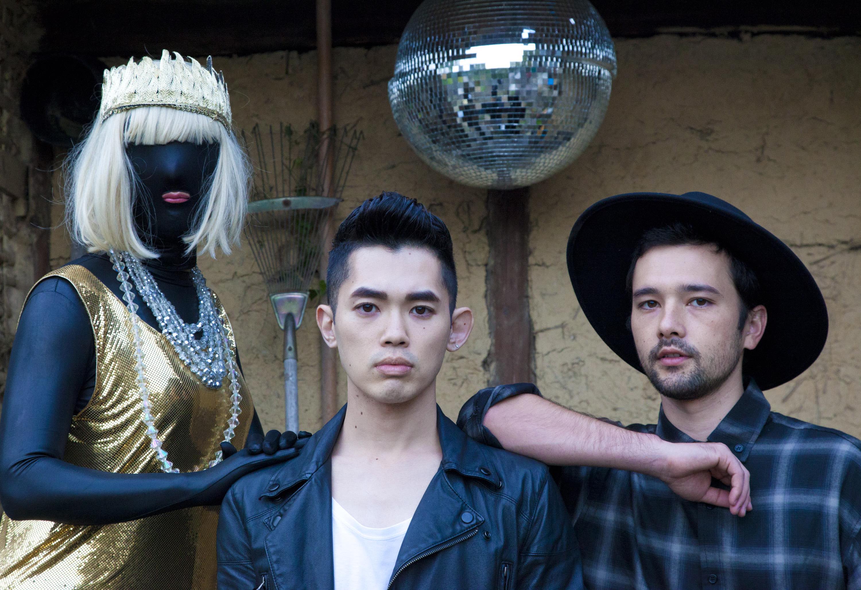 Apotheke band members Gosuke (dancer and art director), Shingo (lead singer) and Robin (turntablist and vocal).