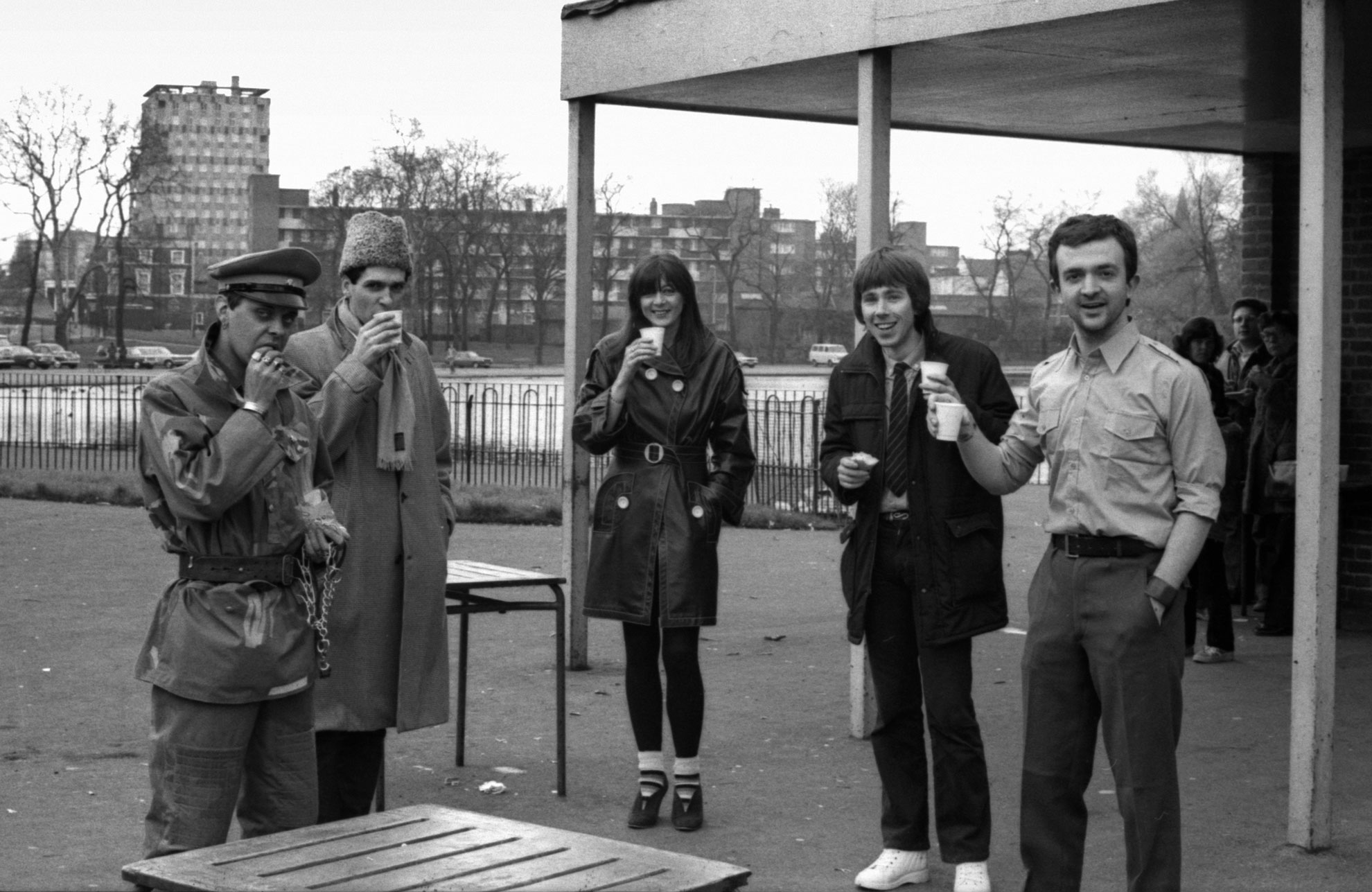 TG promo shoot with Jon Savage, Victoria Park, London, 1981. © Industrial Records.