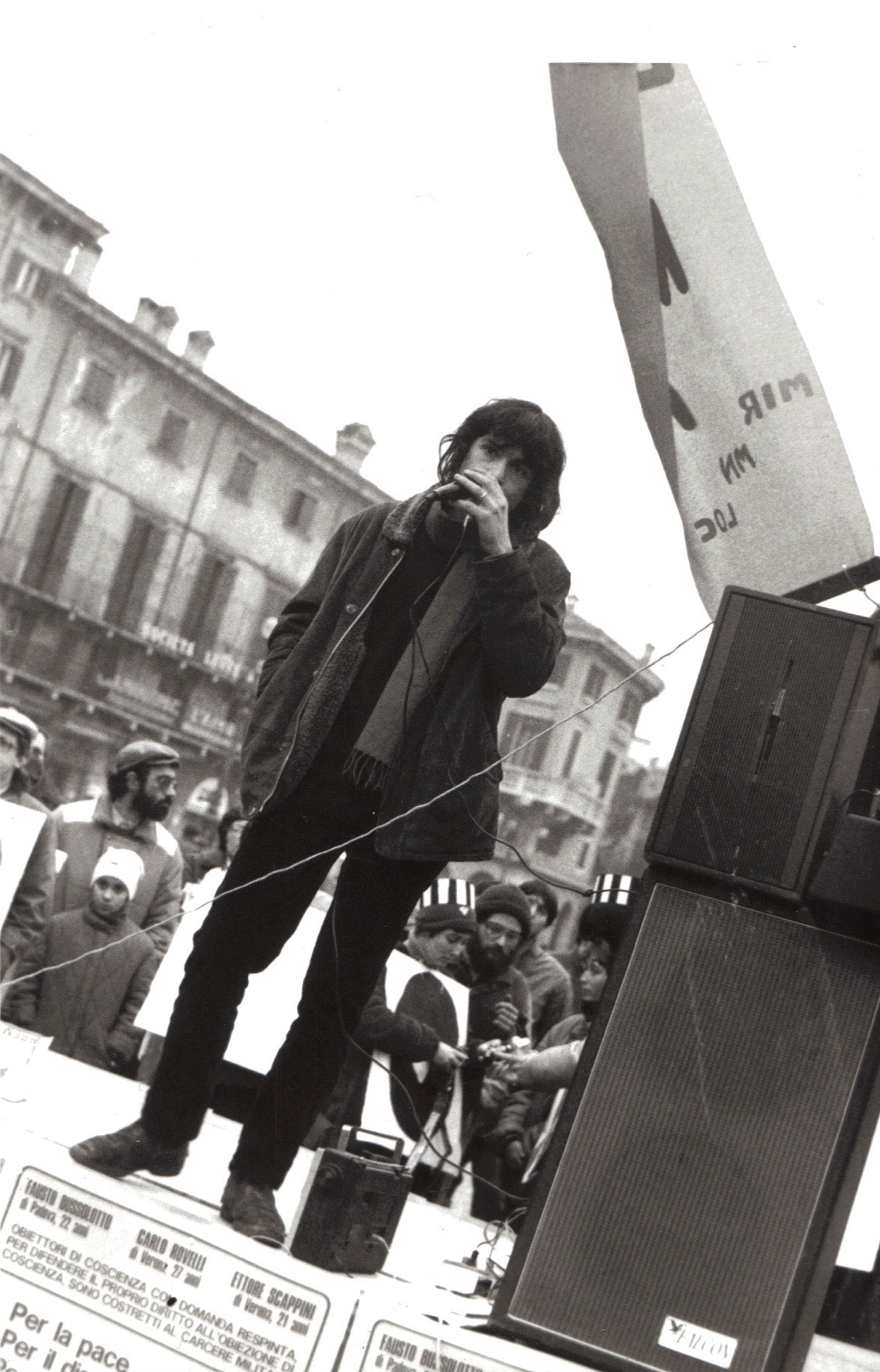 Carlo as a student activist in Bologna, Italy.
