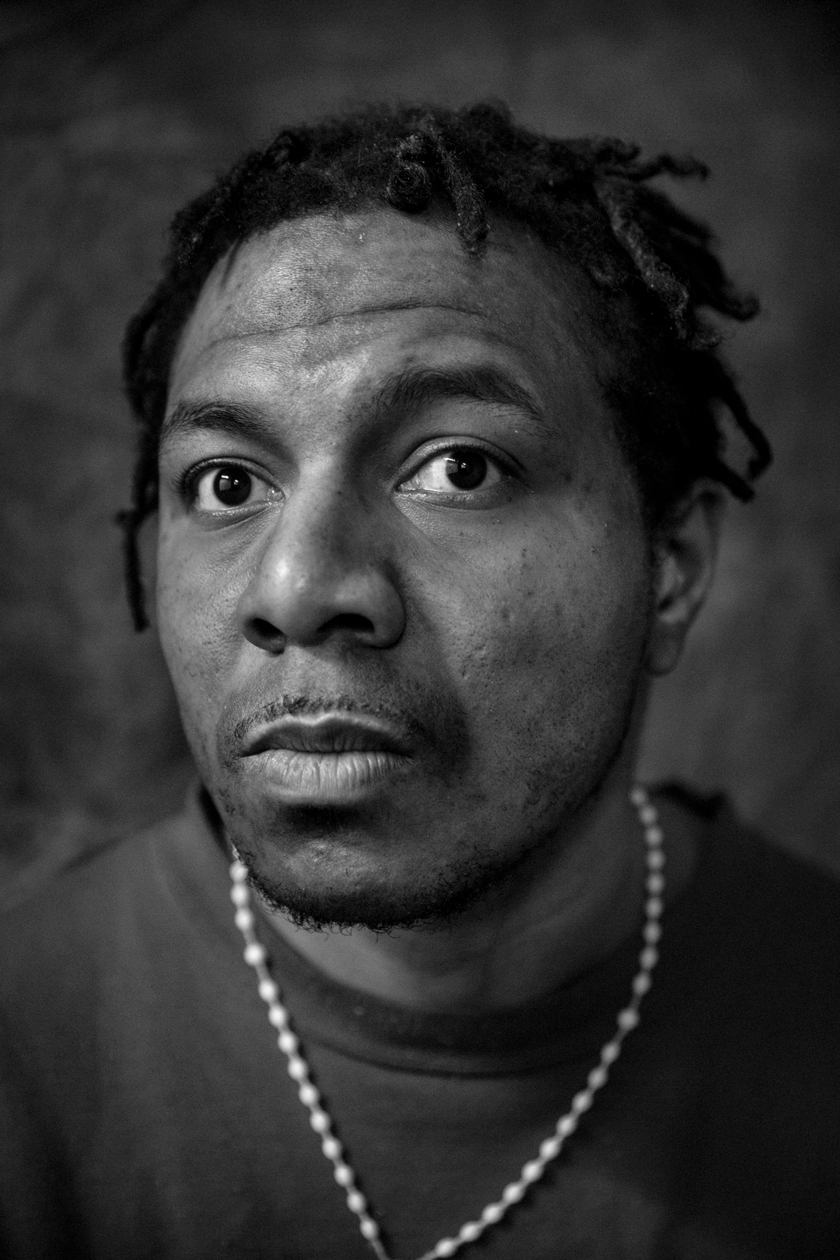 A portrait of Californian prisoner D'juan Barrow by Robert Gumpert.