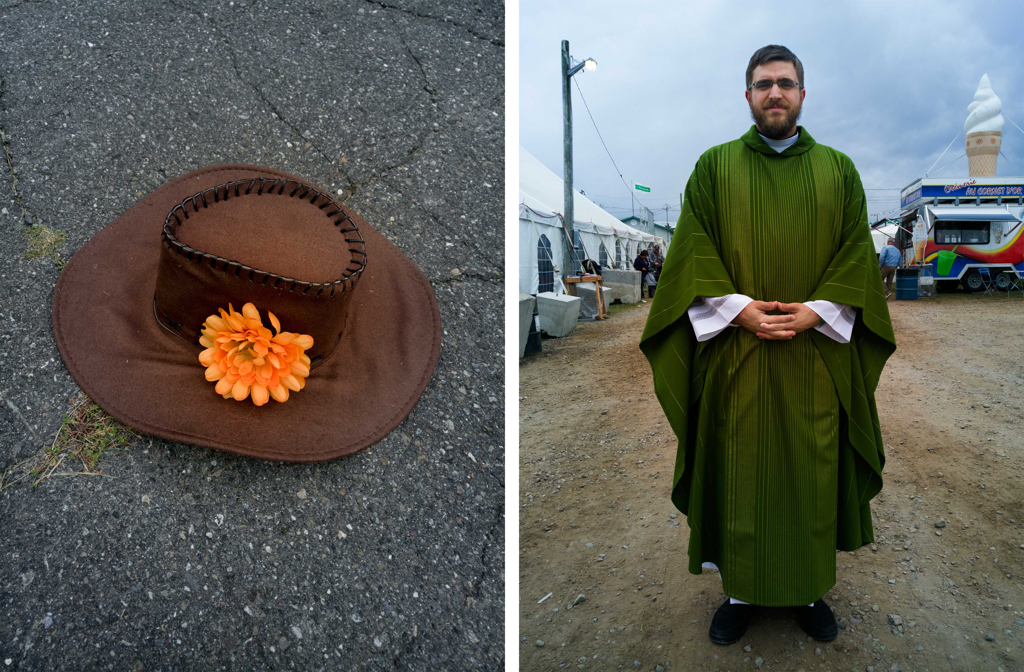 Local priest Thomas Malenfant who led mass during the festival du Boeuf.