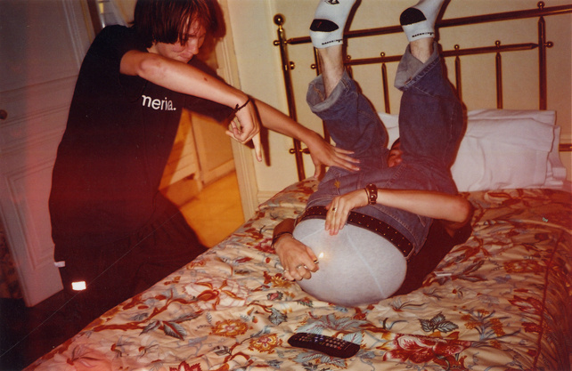 Bryan Herman helps Caswell Berry light a fart. Photo: Patrick O'Dell.