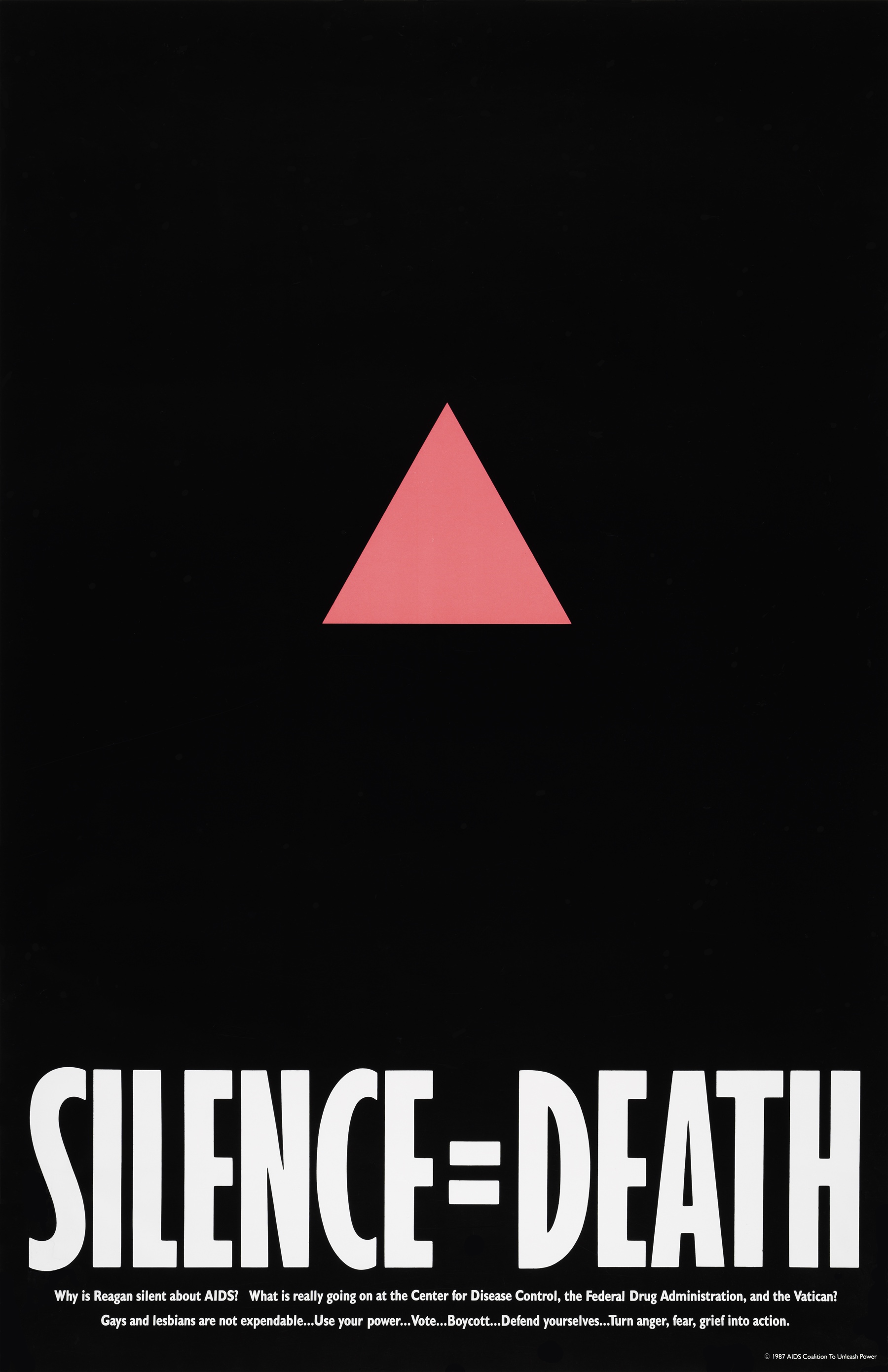 Silence = Death, The Silence = Death Project, 1987, poster, offset lithography.