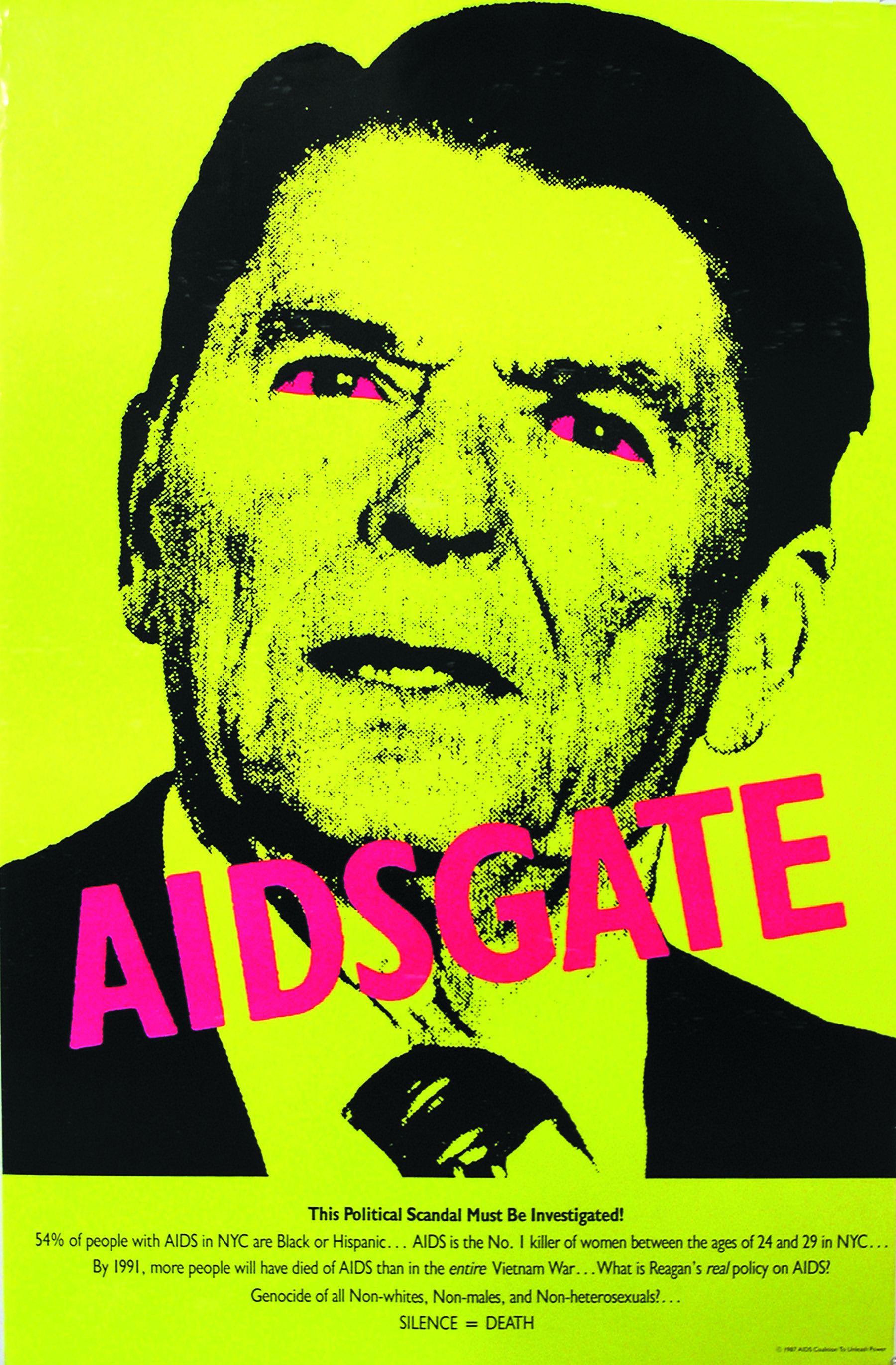 AIDSGATE, The Silence = Death Project, 1987, poster, offset lithography