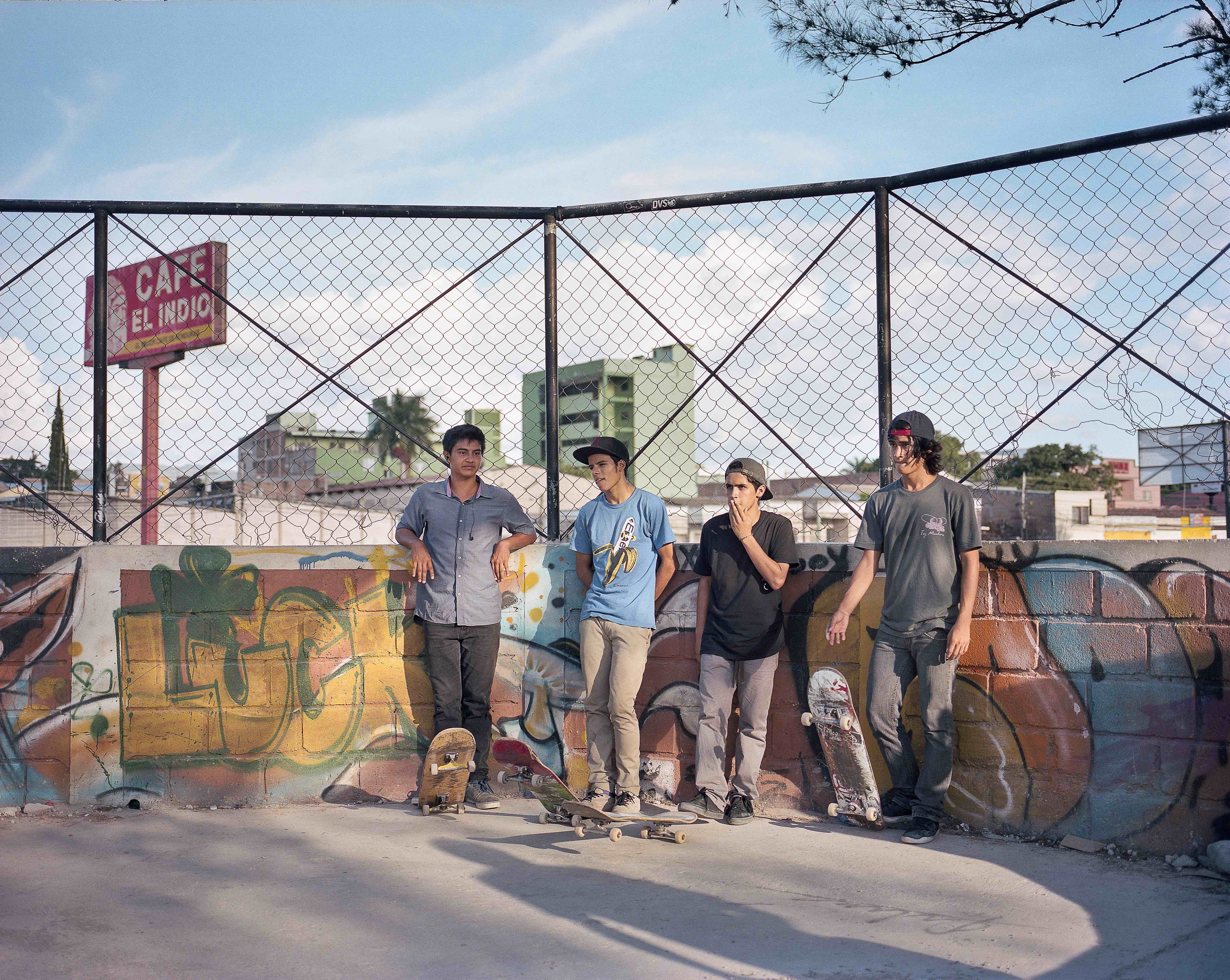 Boys hang out in the gang-controlled El 'Ove Park in Tegucigalpa, Honduras.