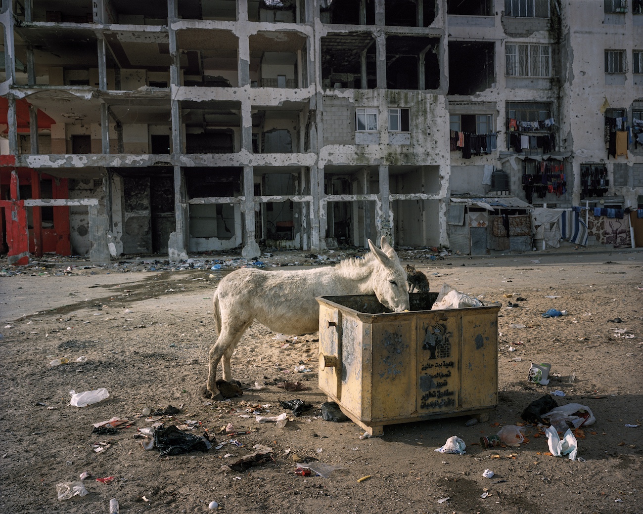 March 9, 2017. Beit Hanun, Gaza Strip. The so-called Al-Nahda building, the majority of which was destroyed in the last war in 2014, is nonetheless partially inhabited.